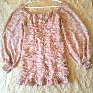 Urban Outfitters Kiss the Sky Floral Smocked Mini Women’s Size M
